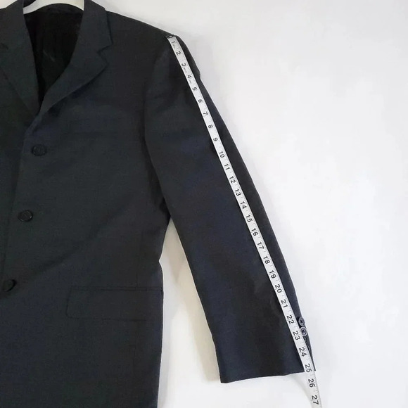 Versace Collection Wool Blazer Men's 50 Charcoal Gray Tree Button Double Vented - Picture 16 of 16